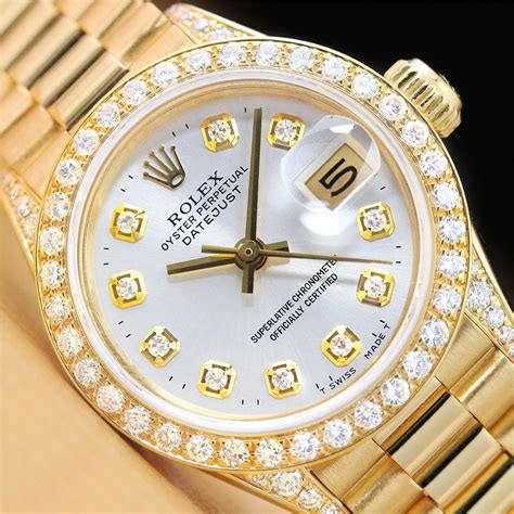 18k gold rolex diamond bezel|genuine Rolex presidential.